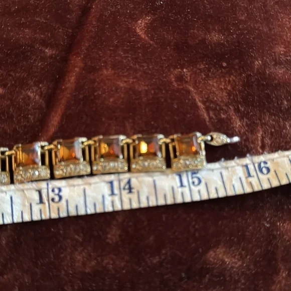 5 piece BOGOFF Elegant Gold and Brown Rhinestones Set, Hollywood Glam , Deco